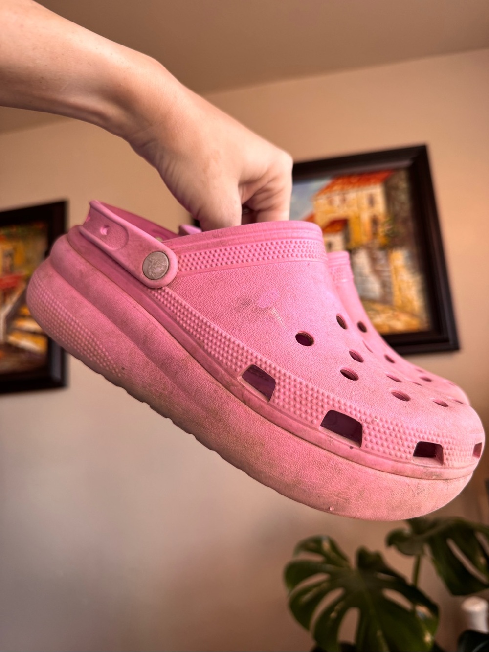 Crocs Pink Platform Clogs Shoes 6 8